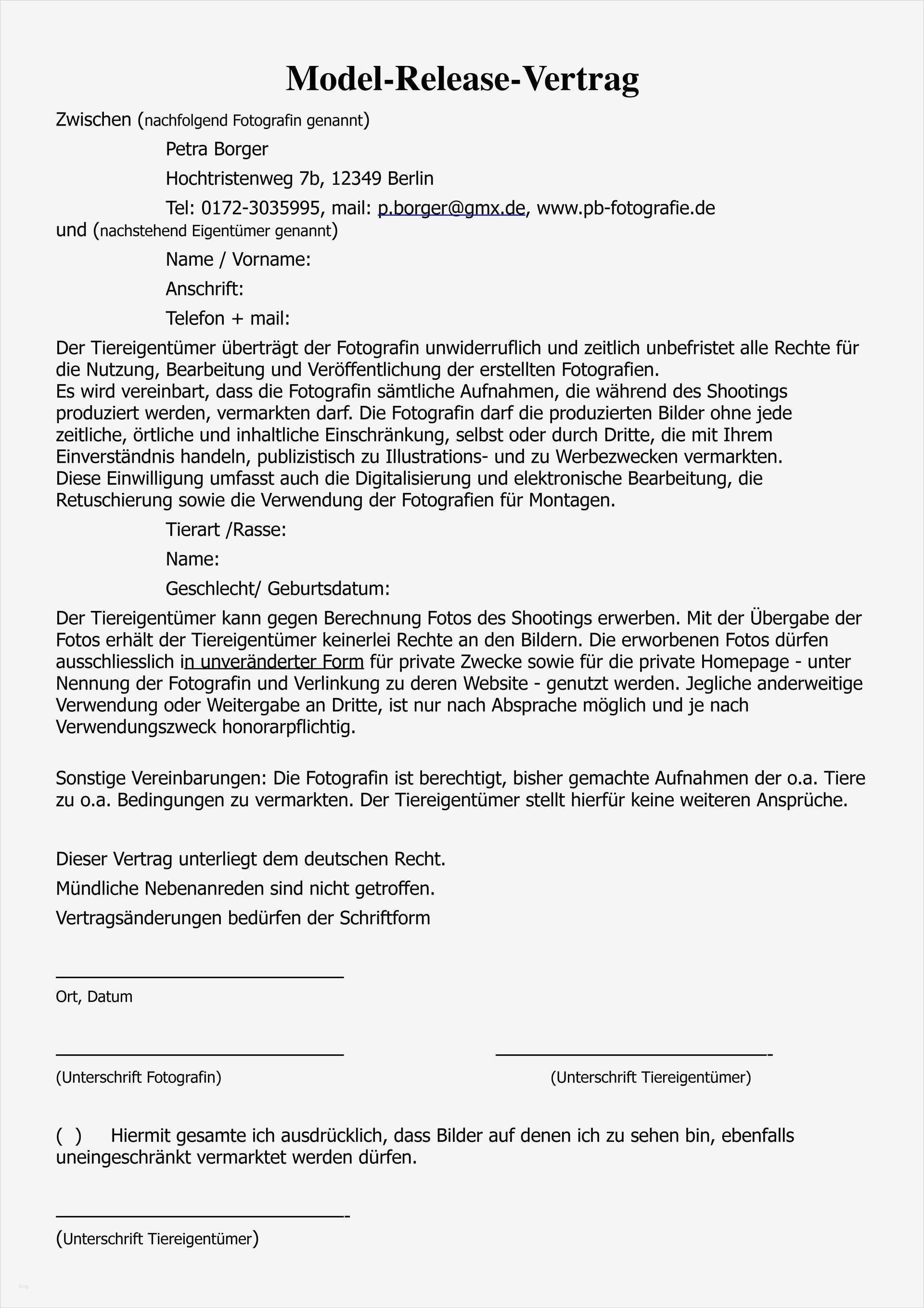 Modelvertrag Vorlage Großartig Ungewöhnlich Vertrag format Ideen Bilder Für Das