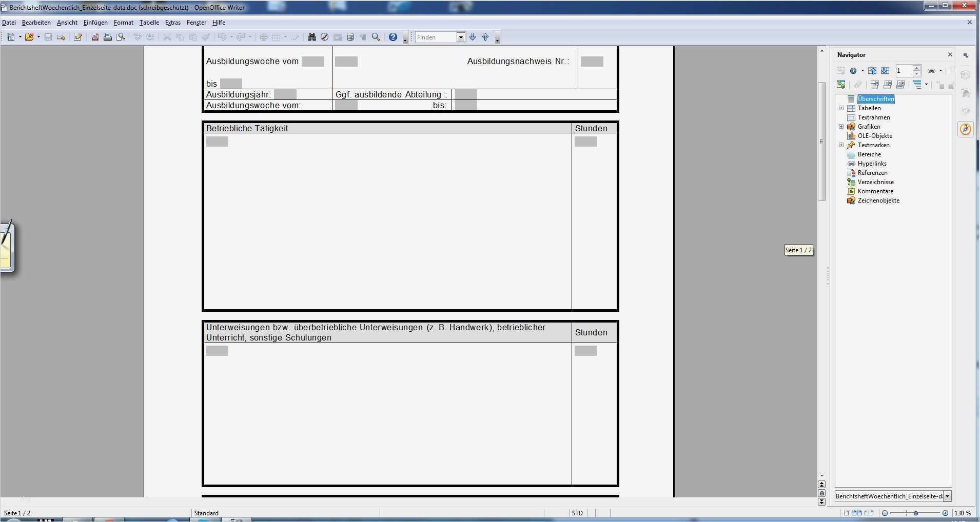 Monatsbericht Vorlage Schönste Ihk Stuttgart Berichtsheft