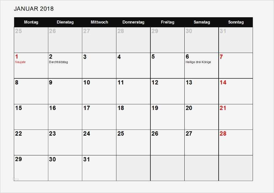 Monatskalender 2018 Vorlage Beste Monatskalender 2018 Schweiz Excel – Muster Vorlage