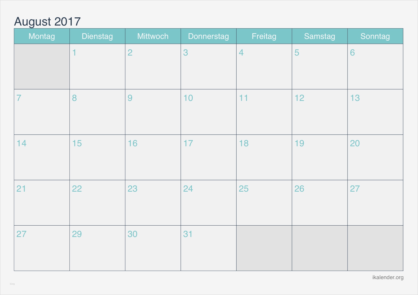 Monatskalender 2018 Vorlage Elegant Kalender August 2017 Zum Ausdrucken Ikalender