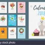 Monatskalender 2018 Vorlage Gut 2018 Calendar Simple Vector Calendar Stockfotos & 2018