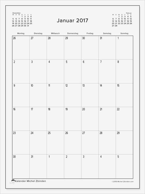 Monatskalender 2018 Vorlage Wunderbar Kalender Januar 2017 Zum Ausdrucken "paullus M "