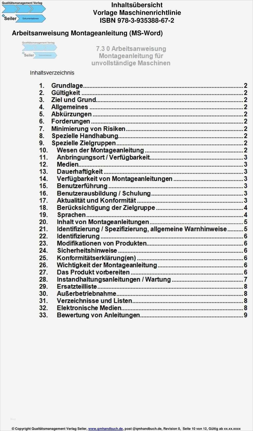 Montageanleitung Vorlage Cool Vorlage Maschinenrichtlinie Pdf