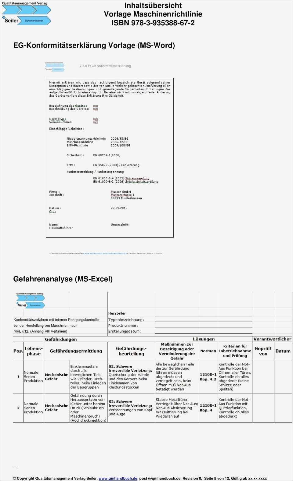 Montageanleitung Vorlage Großartig Inhaltsübersicht Vorlage Maschinenrichtlinie isbn