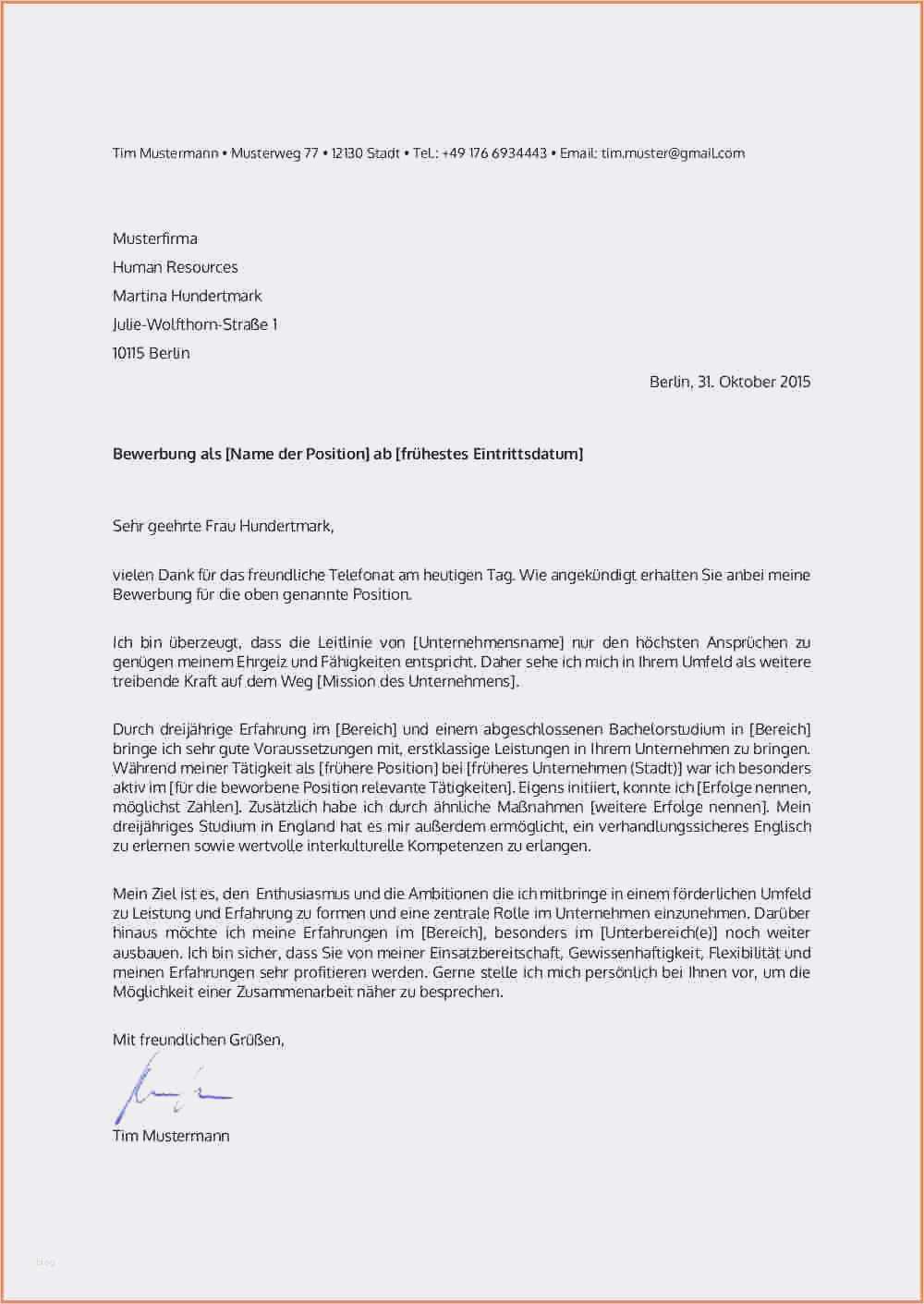 Motivationsschreiben Vorlage Word Elegant Einzigartiges 32