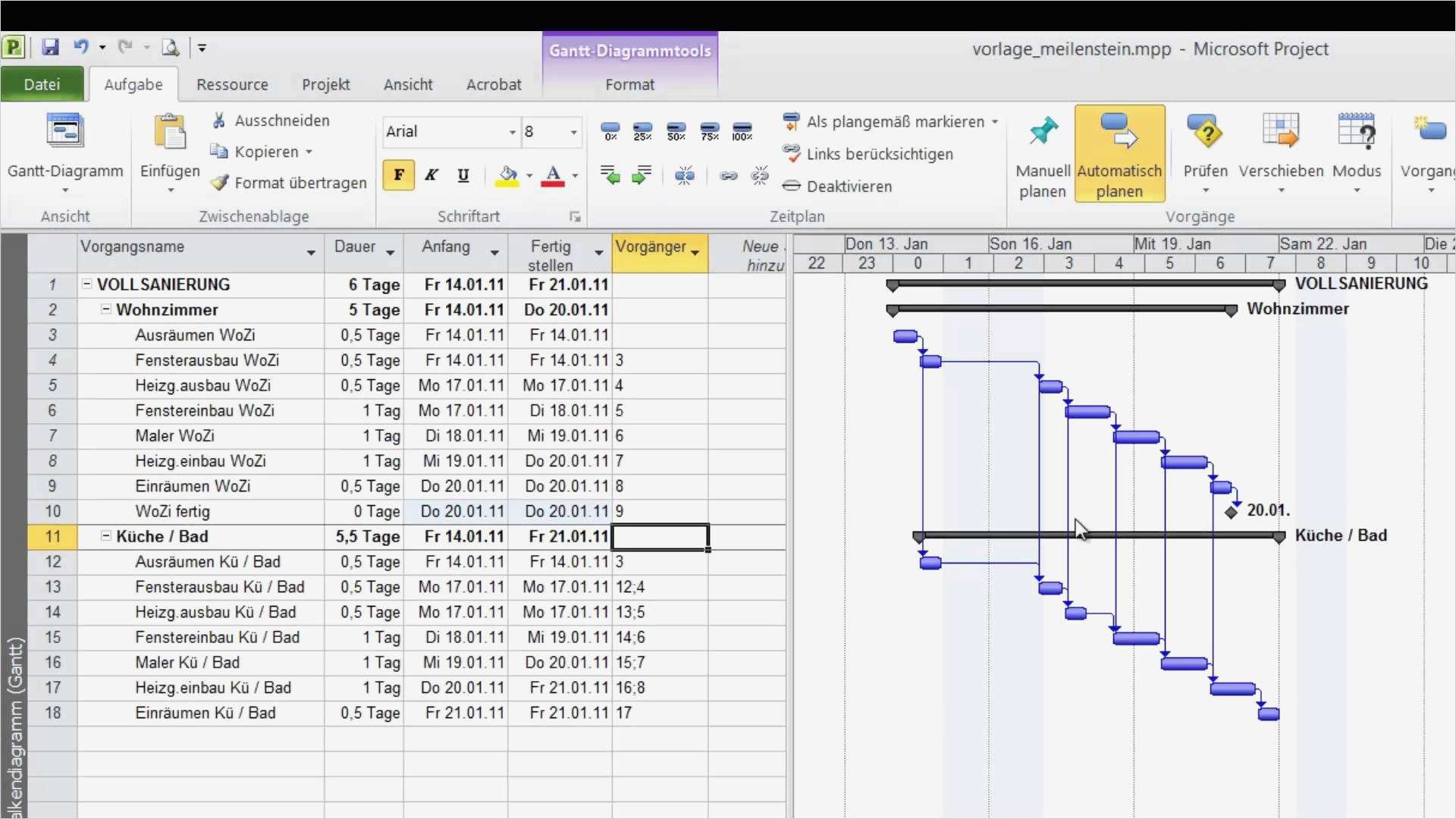 Ms Project Vorlagen Elegant Ms Project 2010 Grundkurs Meilensteine Anlegen In Hd