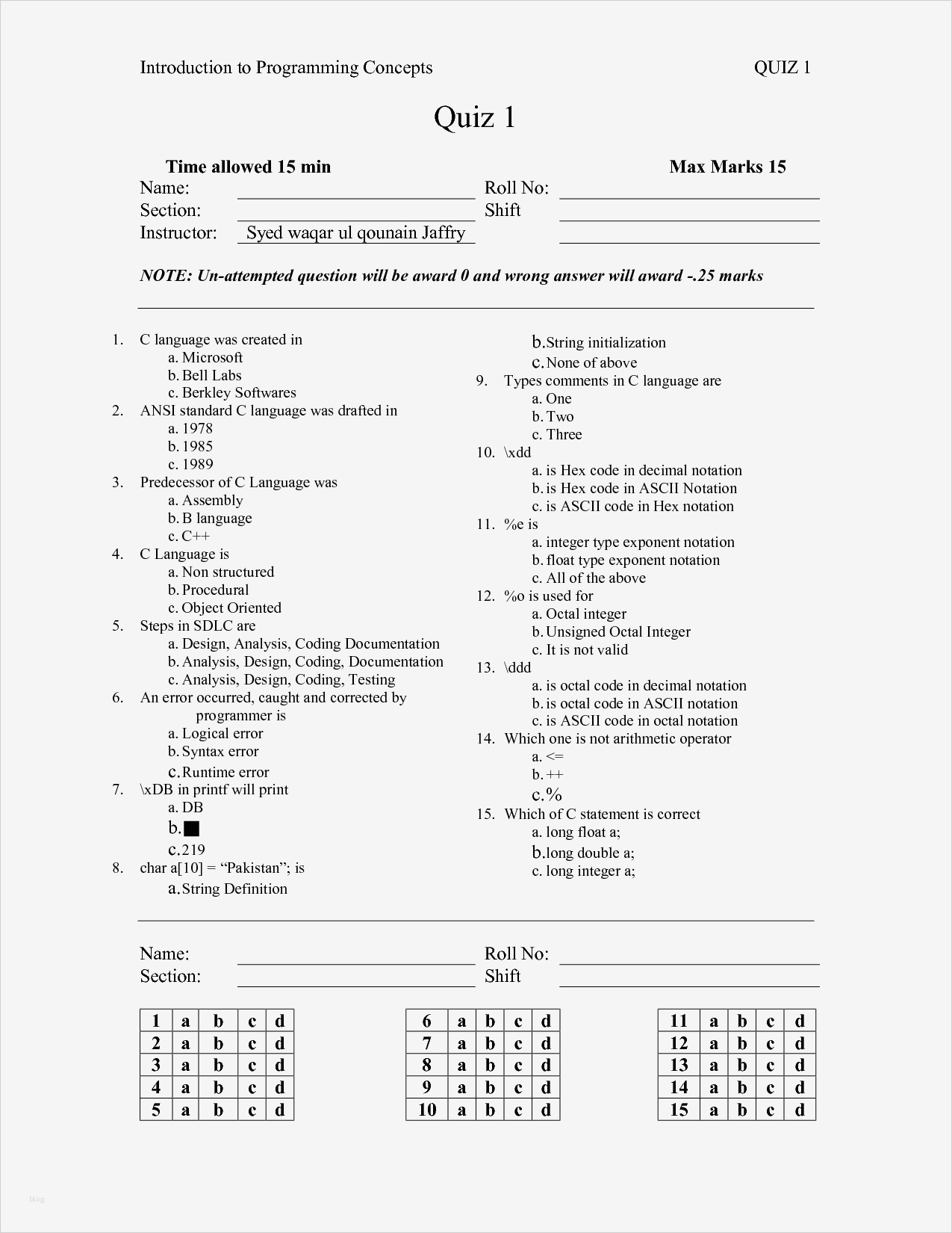 Multiple Choice Vorlage Süß Multiple Choice Test Template | Vorlage Ideen