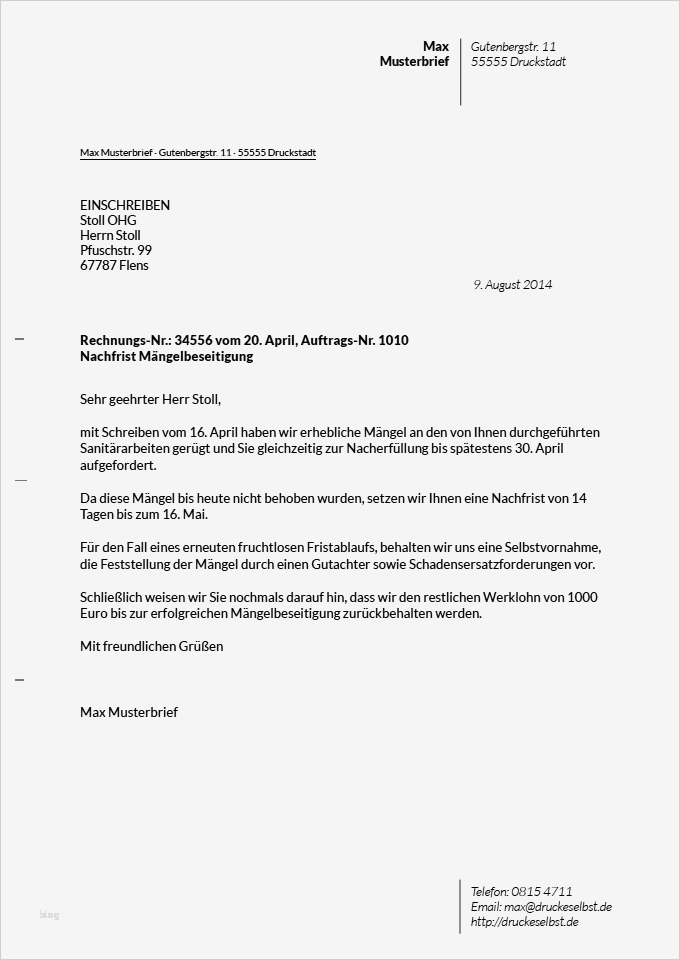 Musterbrief Vorlage Wunderbar Drucke Selbst Musterbriefe Für Mängelrüge