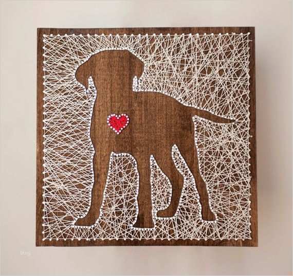 Nagelbild Vorlage Großartig 14x14 Dog String Art with Heart Basteln