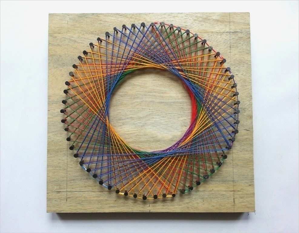Nagelbilder Vorlagen Sch 246 nste Diy Rainbow Spirograph String Art 