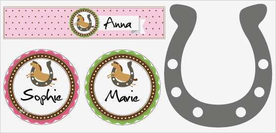 Namensschilder Basteln Vorlagen Angenehm Pferdegeburtstag Party Rund Um Pferde Und Ponys Familie