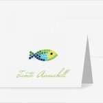 Namensschilder Selber Drucken Vorlagen Erstaunlich Tischkarte Kommunion &quot;mosaikfisch&quot;