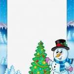 Namensschilder Selber Drucken Vorlagen Süß Winter Rahmen Mit Schneemann Und Baum — Stockfoto