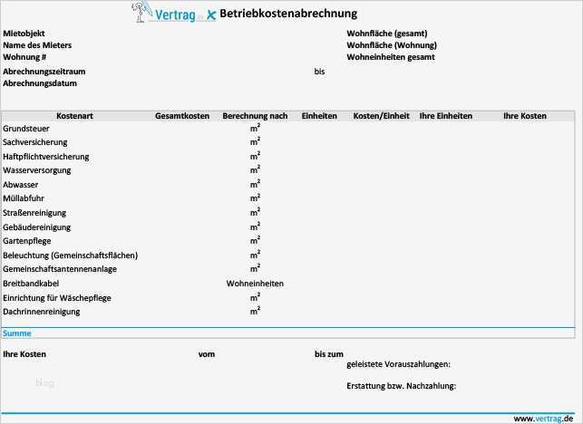 Nebenkostenabrechnung Muster Vorlage Hübsch Nebenkostenabrechnung Muster › Mietvertrag Muster
