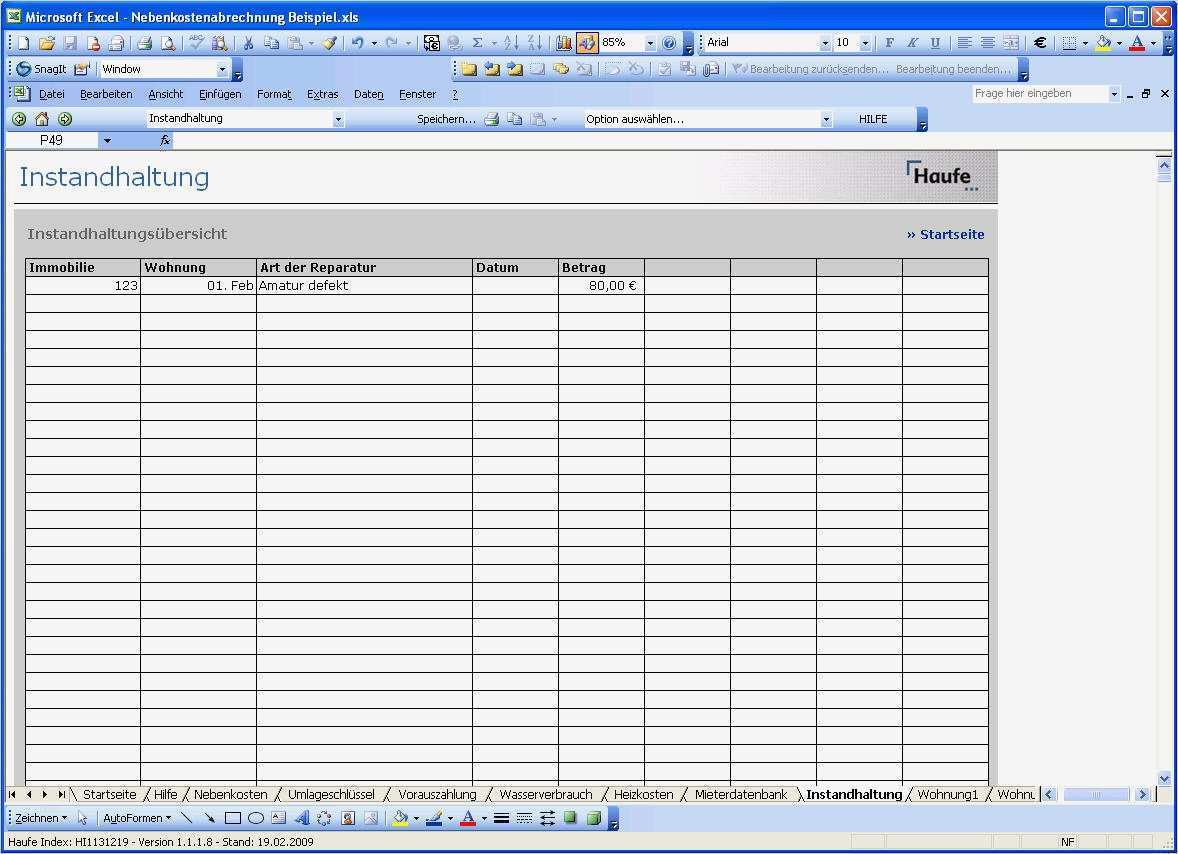 Nebenkostenabrechnung Vorlage Excel Bewundernswert Nebenkostenabrechnung Mit Excel Vorlage Zum Download