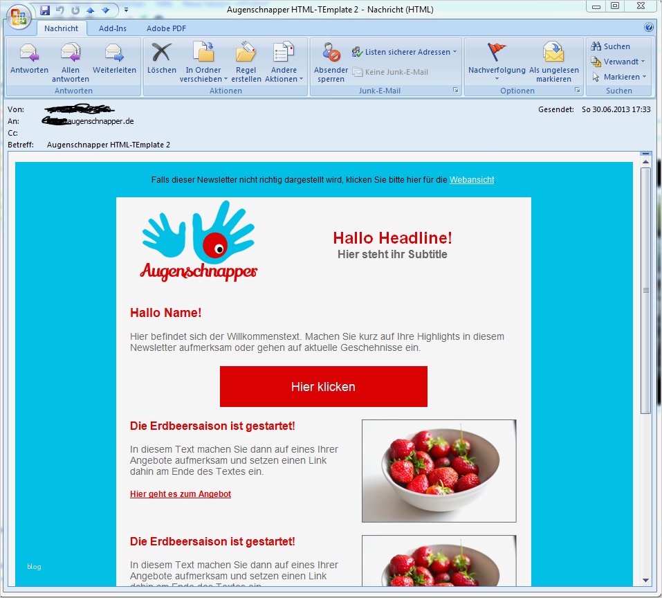 Newsletter Vorlage Erstaunlich Gratis Dowload Perfekt Für Outlook & Co Kostenlose HTML