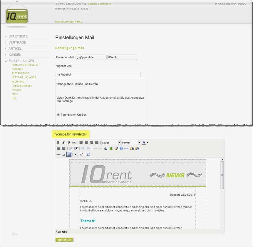 Newsletter Vorlage Erstellen Großartig Die Newsletter Vorlage Anlegen– Iqrent Verleihsoftware