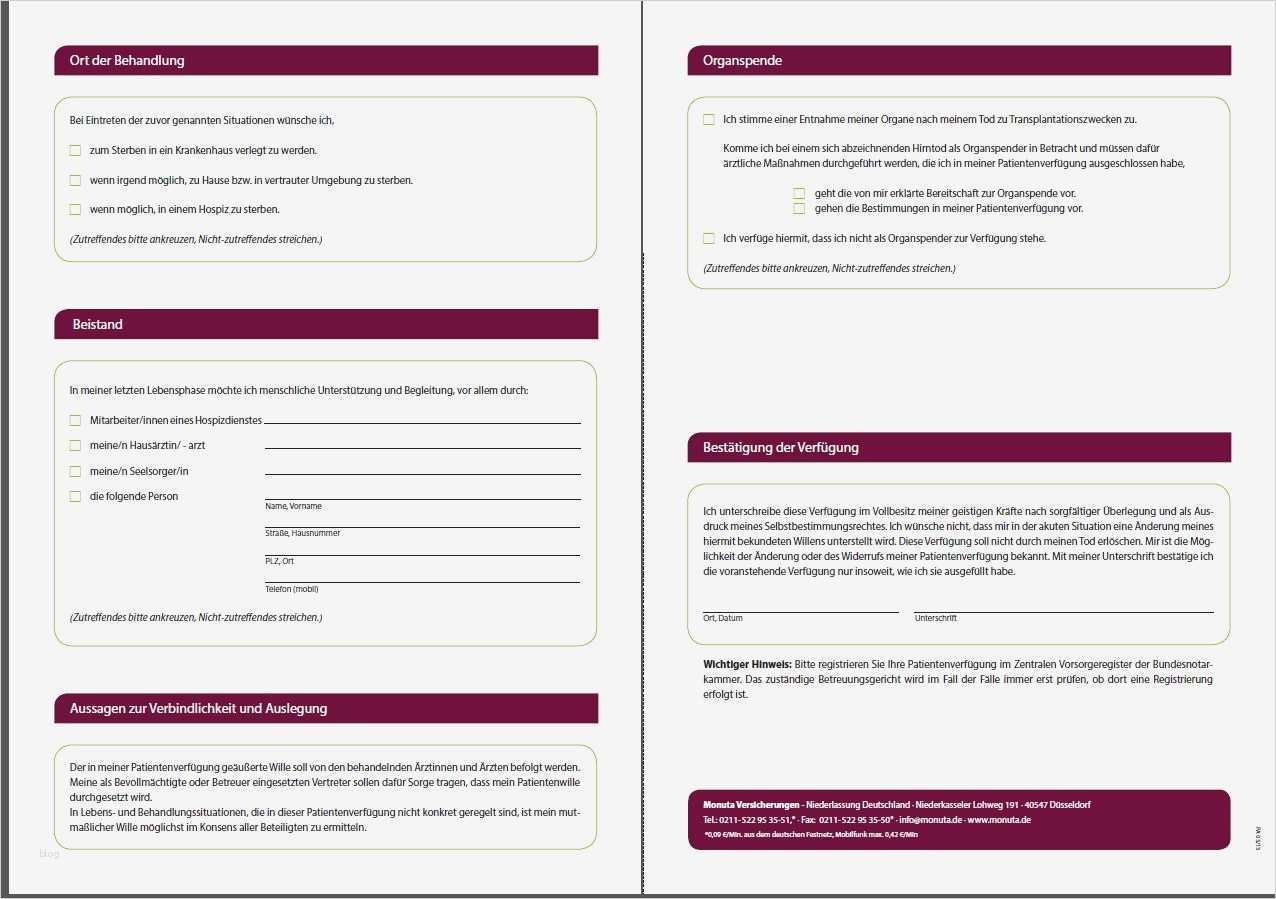 Newsletter Vorlage Kostenlos Einzigartig Patientenverfügung Vordruck Vollmachtmuster