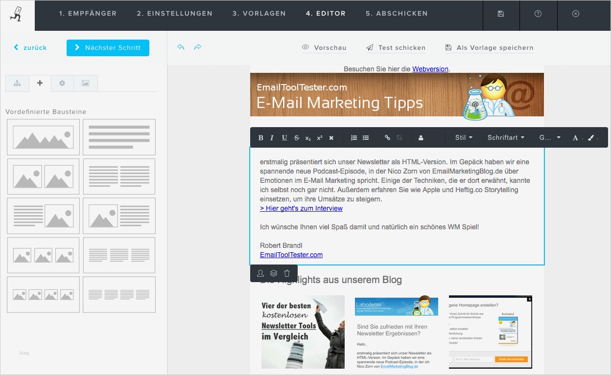 Newsletter Vorlage Kostenlos Genial Newsletter2go Im Test Vor Und Nachteile Im Überblick