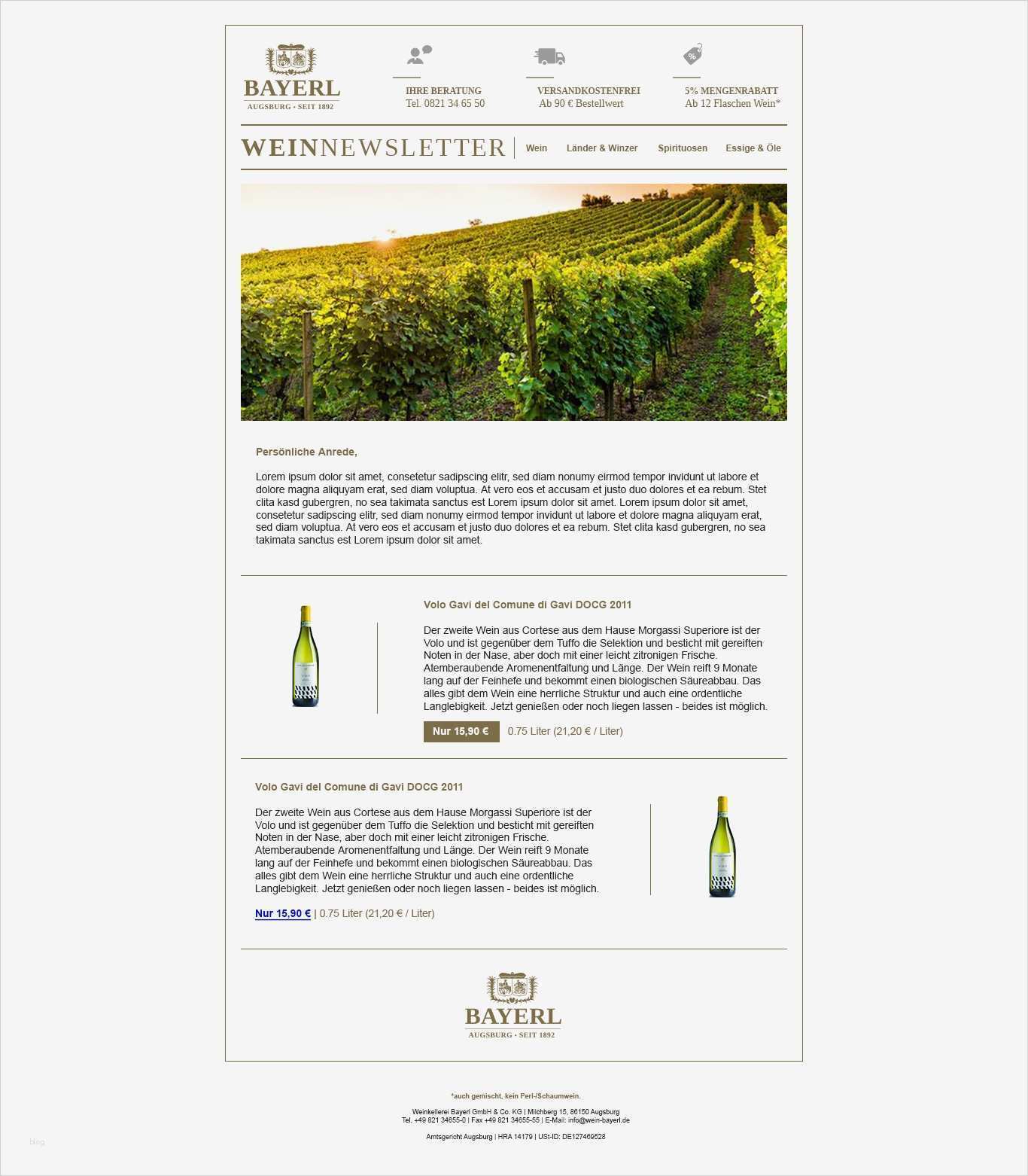 Newsletter Vorlage Wunderbar Newsletter Vorlage Für Weinkellerei Bayerl – Blockundstift