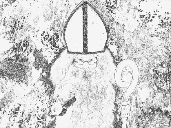 Nikolaus Vorlage Zum Ausdrucken Inspiration Malvorlagen Bild Vom Nikolaus Mit Stab Und Erhobenen