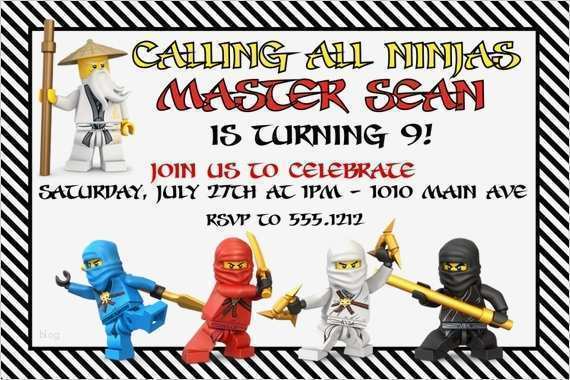Ninjago Einladungskarten Vorlage Erstaunlich Ninjago Geburtstag Einladung Druckbare 4 X 6 Oder 5 X 7