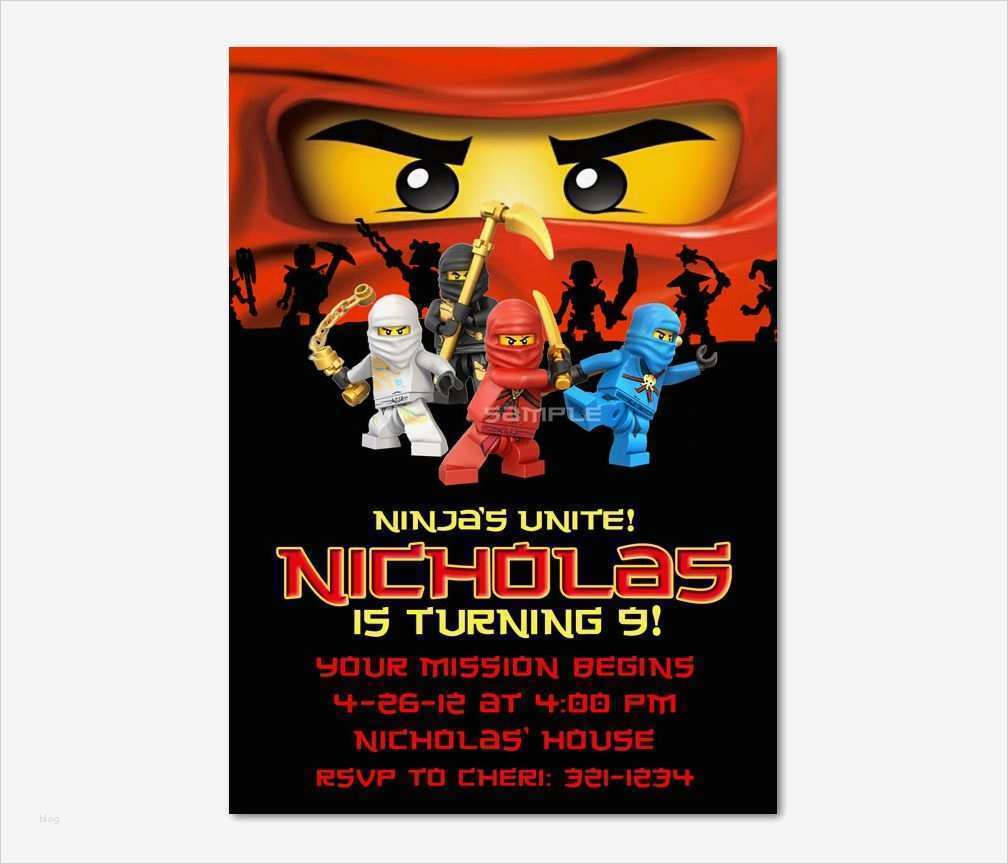 Ninjago Einladungskarten Vorlage Zum Ausdrucken Neu Ninjago Einladungskarten Kindergeburtstag