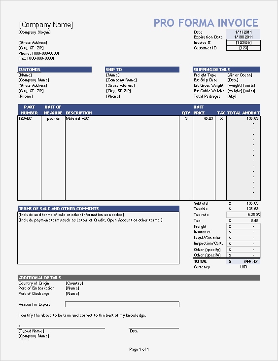 No Show Rechnung Hotel Vorlage Erstaunlich Free Proforma Invoice Template for Excel