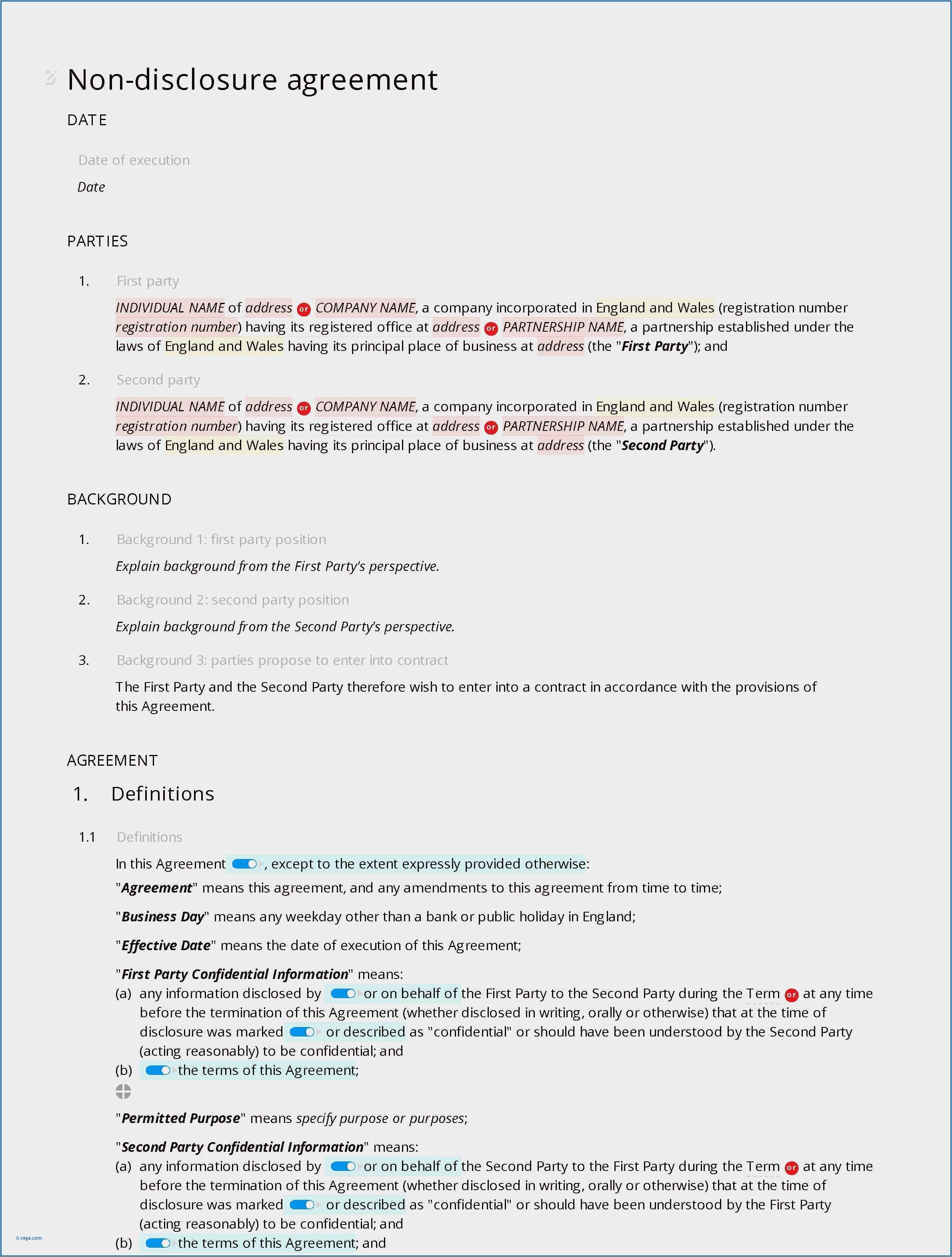 Non Disclosure Agreement Deutsch Vorlage Beste Schön Nda Kostenlose Vorlage Ideen Bilder Für Das
