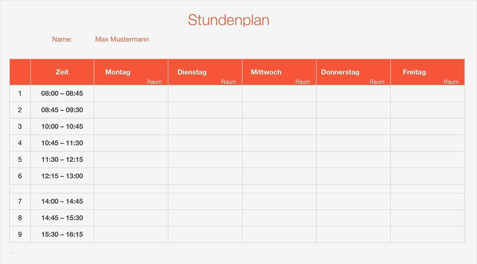 Numbers Vorlagen Angenehm Numbers Vorlage Stundenplan