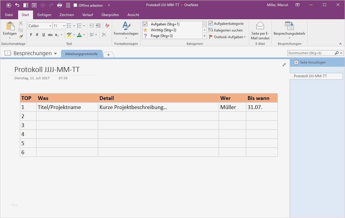 Onenote Vorlagen Projektmanagement Genial Mit Enote Werden Ihre Meetings In 3 Schritten Zum