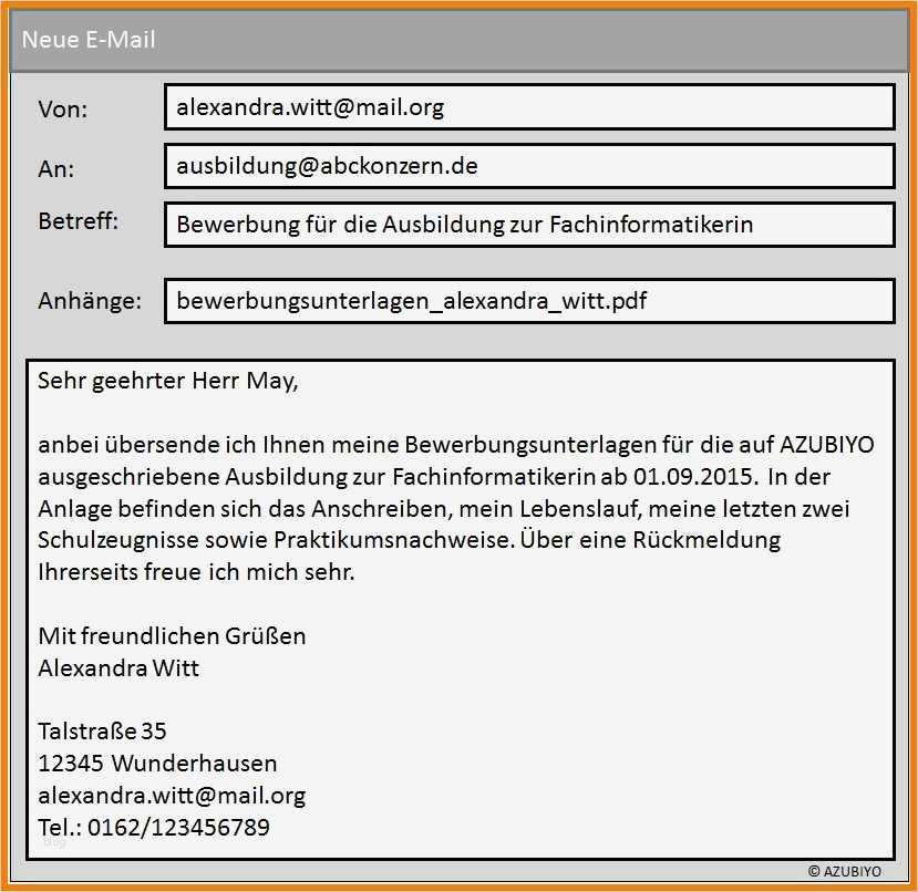 Online Bewerbung Vorlage Angenehm 6 E Mail Schreiben Vorlage