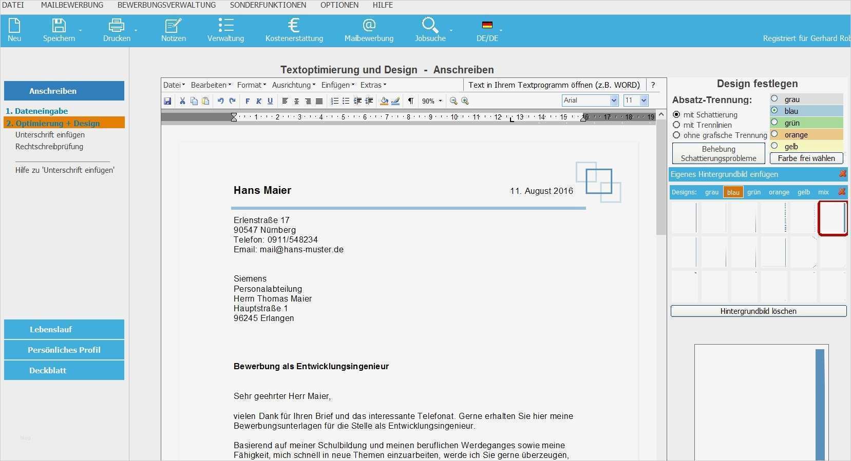 Online Bewerbungsschreiben Vorlage Elegant Bewerbungsmaster Programm Für Optimale Bewerbung