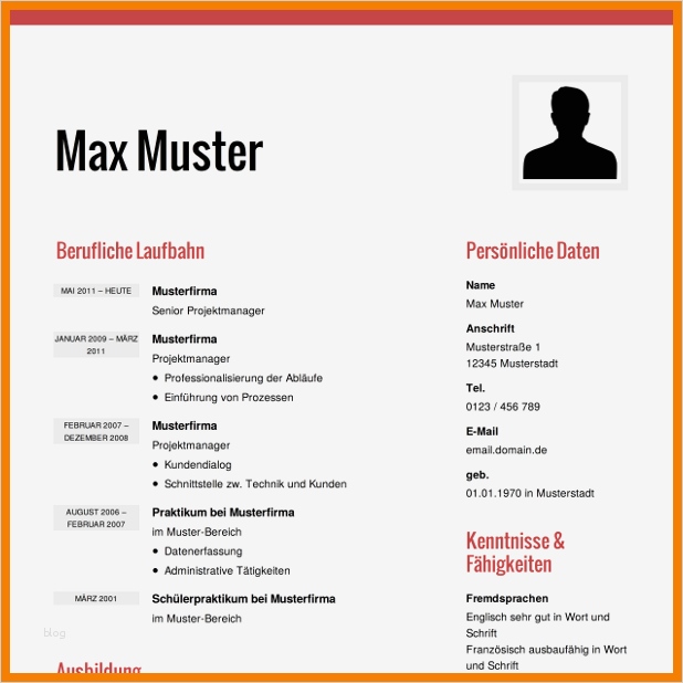 11 bewerbung lebenslauf muster