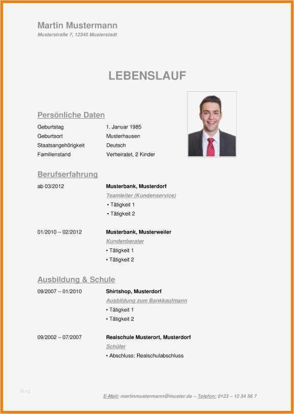 Openoffice Vorlage Lebenslauf Schönste 10 Muster Lebenslauf