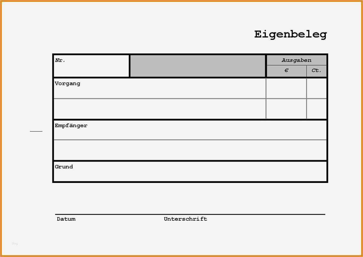 Ordnerrücken Vorlage Pdf Fabelhaft 7 Eigenbeleg Vorlage