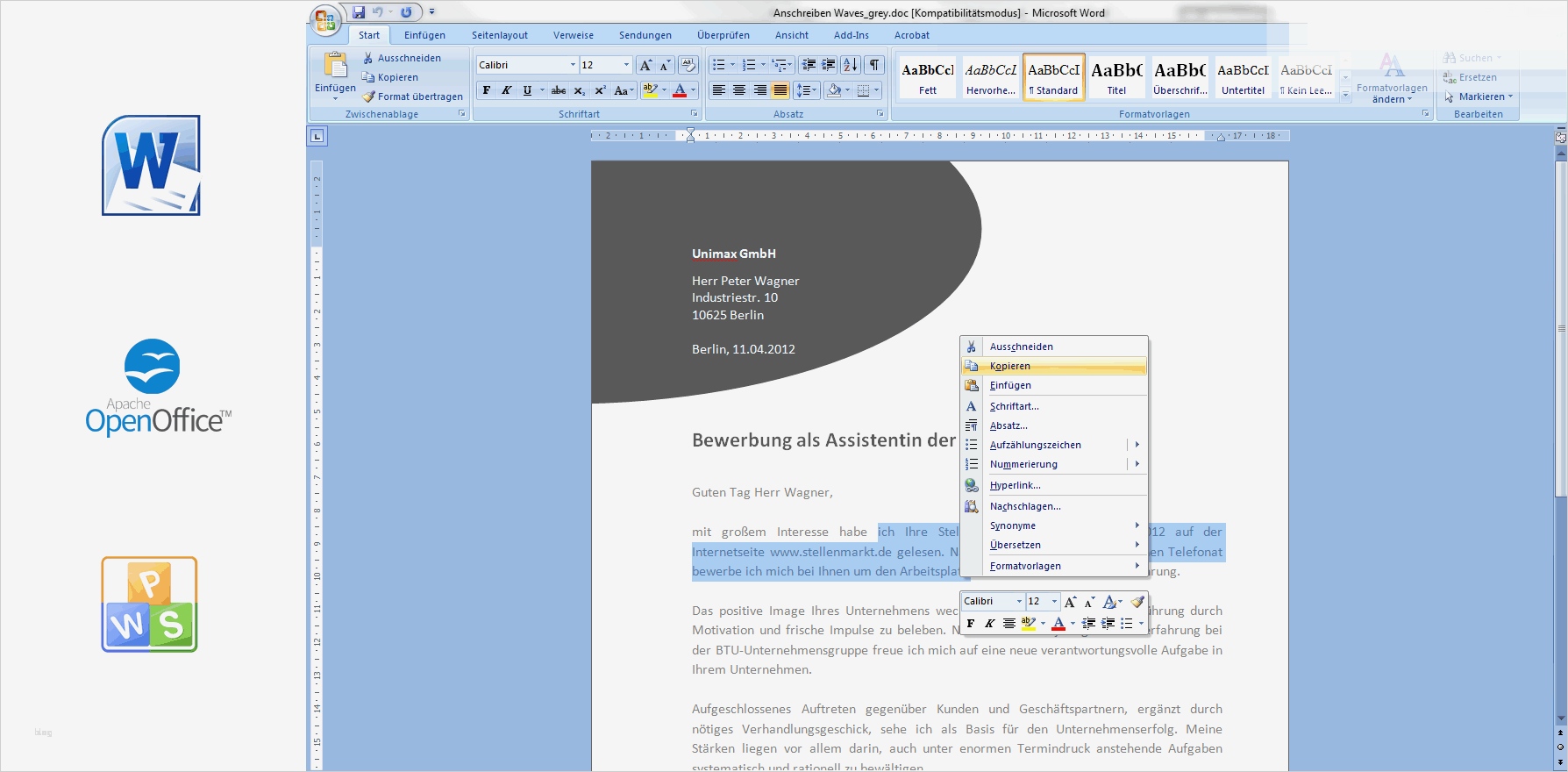 Ordnerrücken Vorlage Word 2016 Großartig Bewerbung Als Muster