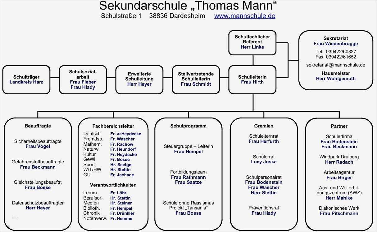 Organigramm Vorlage Erstaunlich organigramm Sekundarschule "thomas Mann"