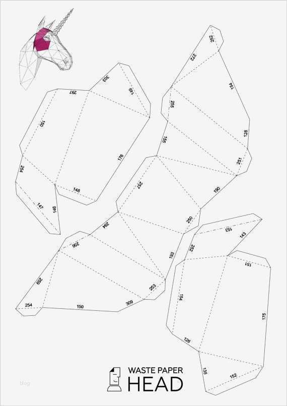 Origami Vorlagen Pdf Erstaunlich Papercraft Unicorn Head Printable Diy Template