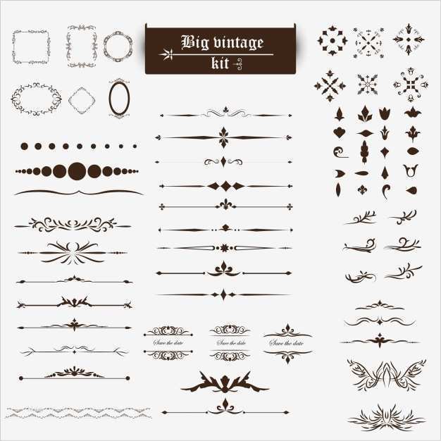 Ornamente Vorlagen Kostenlos Download Großartig Vintage ornamente Kit