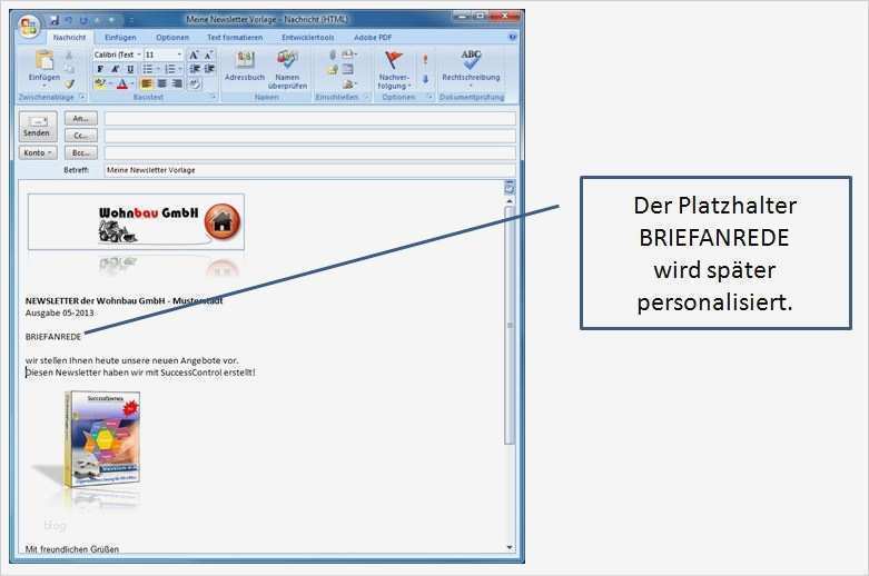 Outlook Vorlage Erstellen Erstaunlich Newsletter Erstellen