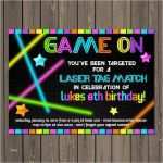 Paintball Gutschein Vorlage Neu Laser Tag Einladung Laser Tag Geburtstag Einladung Neon