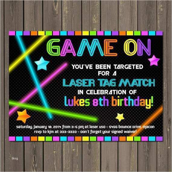 Paintball Gutschein Vorlage Neu Laser Tag Einladung Laser Tag Geburtstag Einladung Neon
