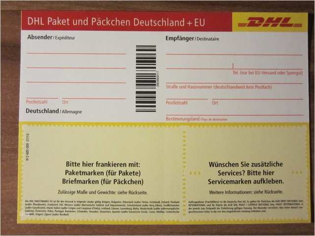 Paketaufkleber Vorlage Kostenlos Cool Post Warensendung Mit Päckchenschein Bechriften Dhl