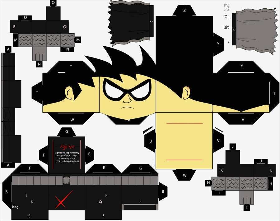 Papercraft Vorlagen Elegant Red X Robin Cubee V1 by Da Bev On Deviantart