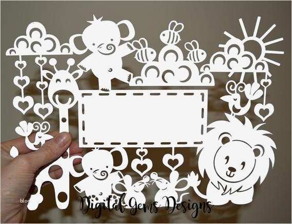 Animal Paper Cut New Baby SVG DXF Cutting File by