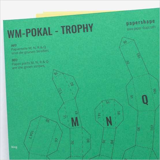 Papertrophy Vorlage Einzigartig Pokal Basteln Aus Papier Mit Kostenloser Vorlage