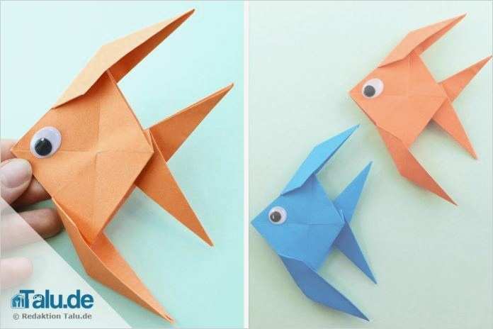 Papier Falten Vorlagen Schön origami Fisch Falten Aus Papier – Einfache Anleitung Talu