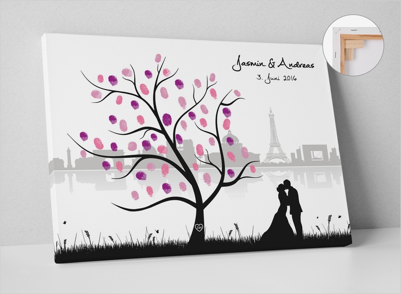 Paris Gutschein Vorlage Best Of Hochzeitsgästebuch Wedding Tree Fingerabdruck Skyline