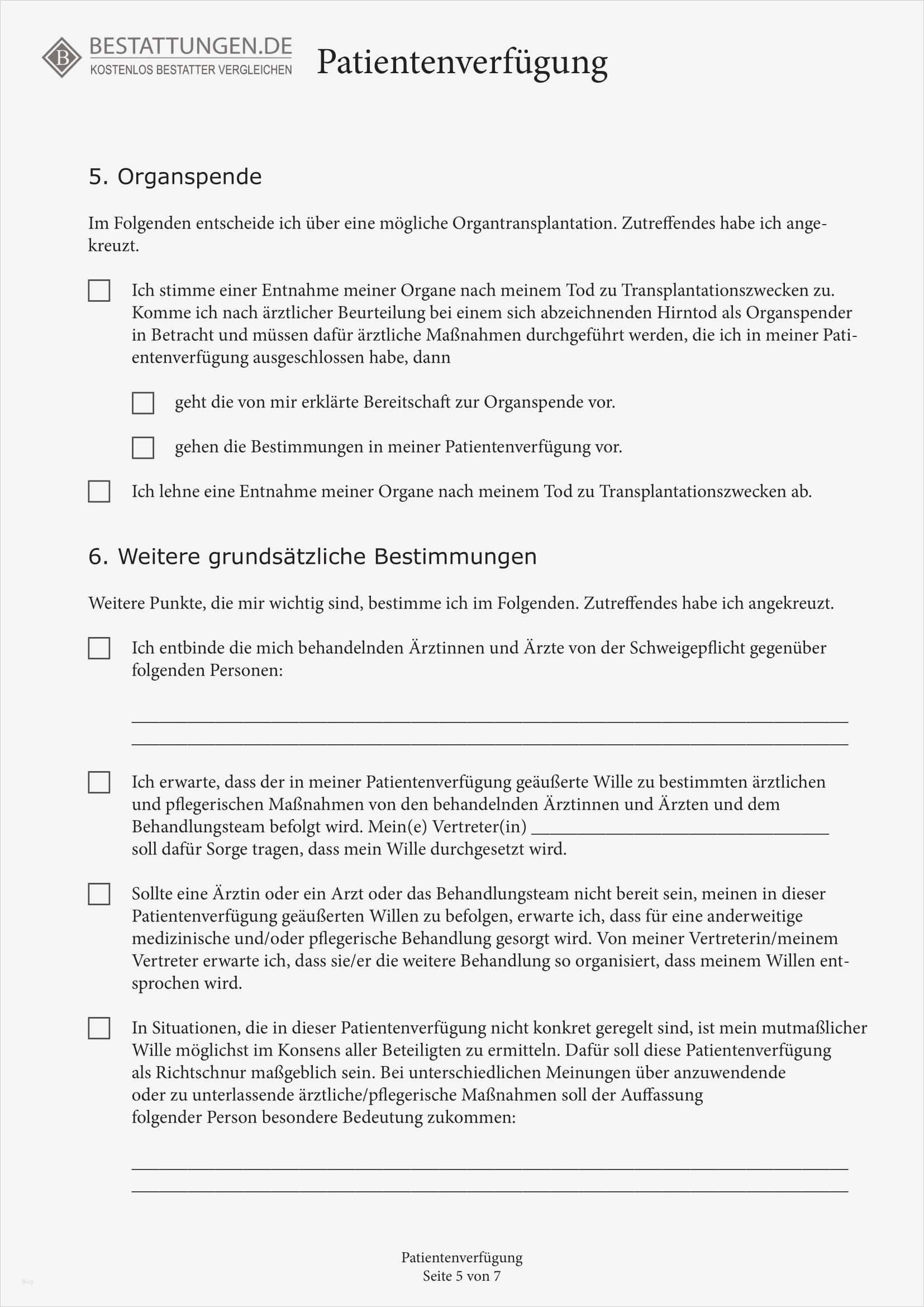 Patientenverfügung Vorlage Kostenlos Inspiration Patientenverfuegung Zum Ausdrucken